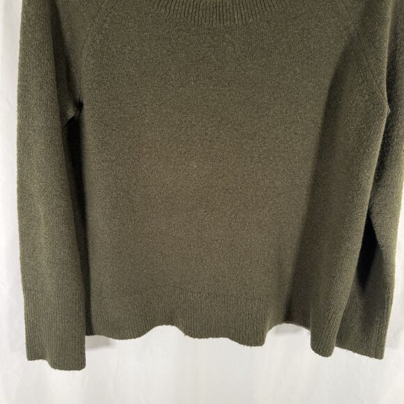J. Crew Wool Blend Sweater Women's Small Green Knit Long Sleeve Open Back - Picture 3 of 12